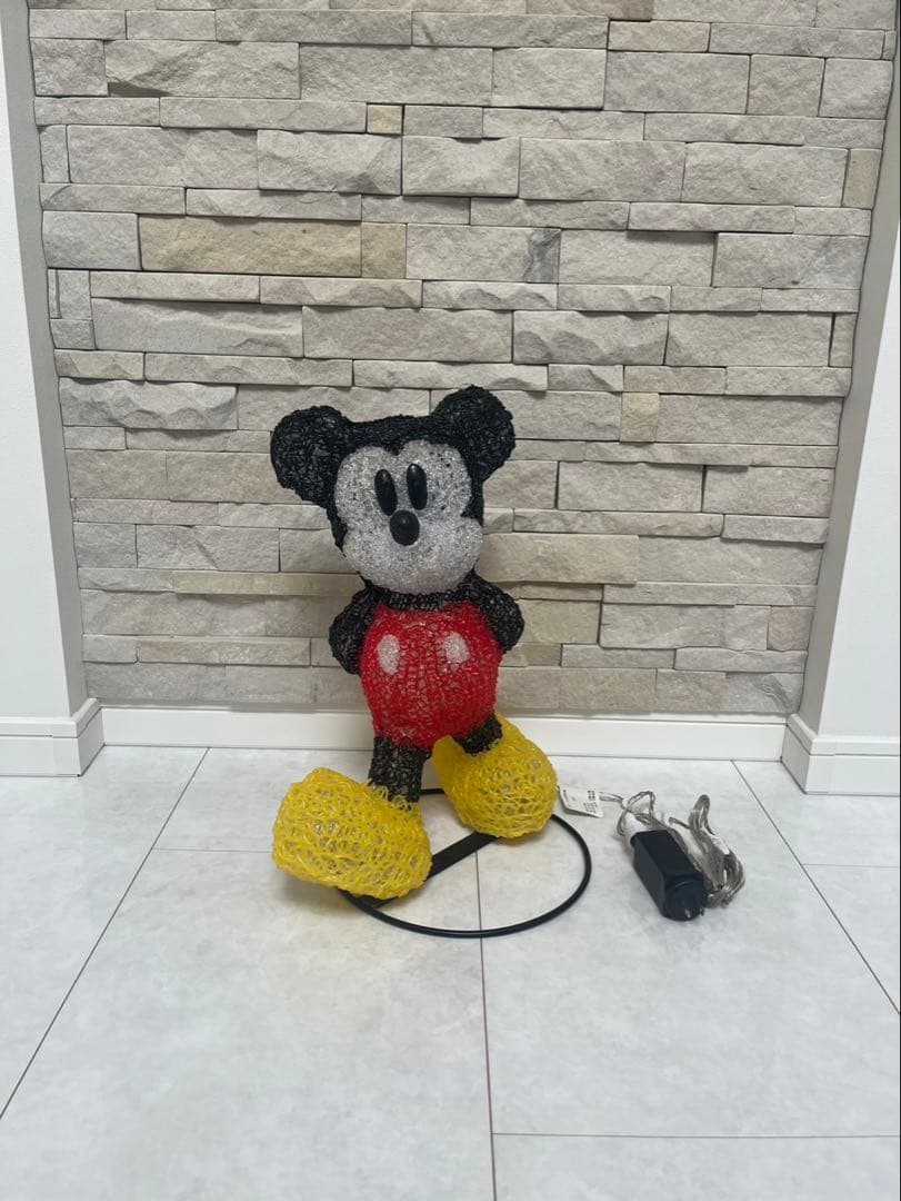 3D クリスタルモチーフ　ミッキーマウス LEDランプ 約30cm