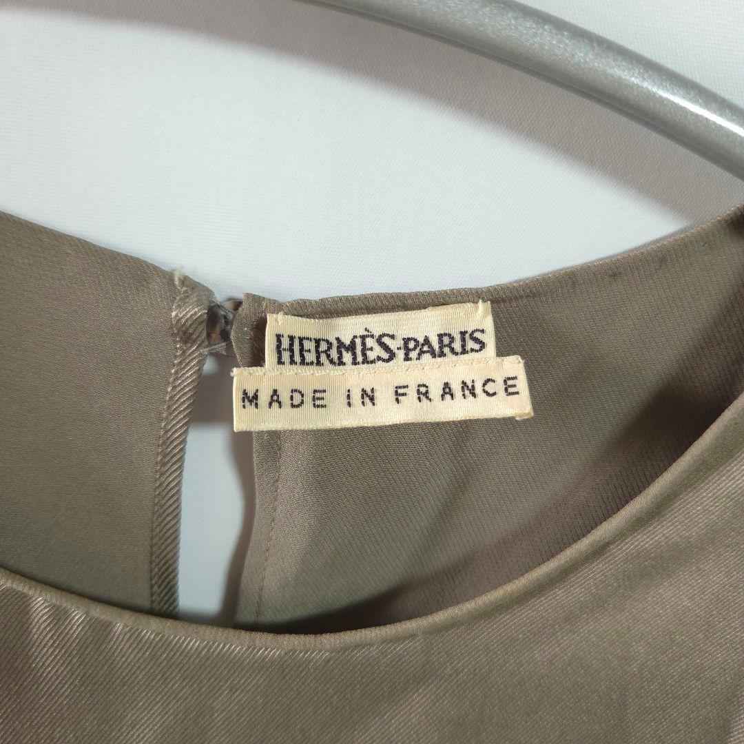 HERMES マルジェラ期 シルクカットソー カーキ
