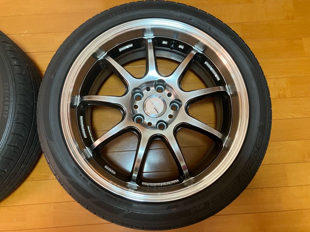 中K　美品WORK EMOTION D9R 18インチ タイヤ付　1本