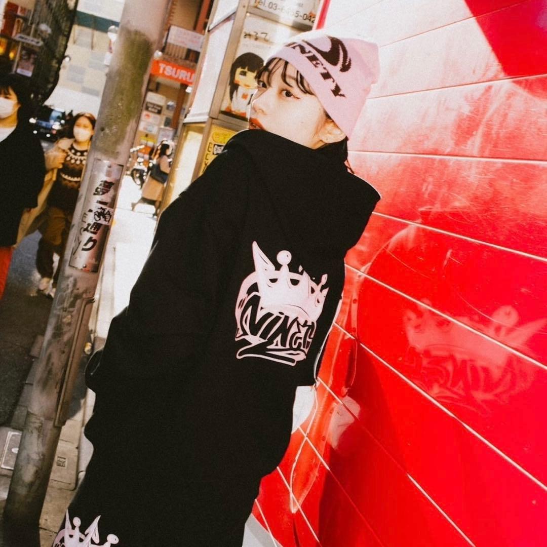 9090 king logoセットアップ上下M 黒ピンク