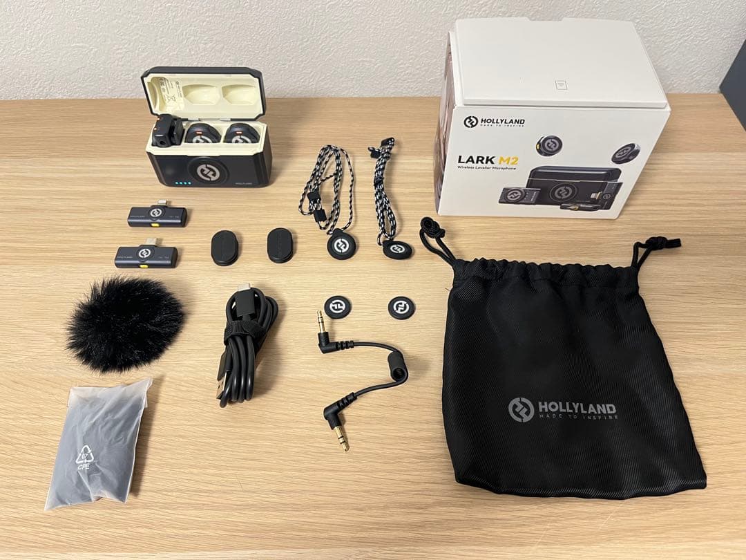 Hollyland LARK M2 Comboワイヤレスマイク　ピンマイク