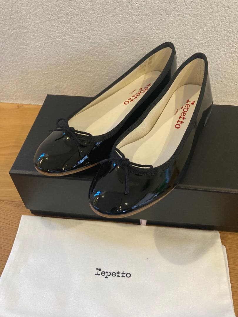 新品　Repetto レペット　ブラック フラットシューズ 34ラバーソール