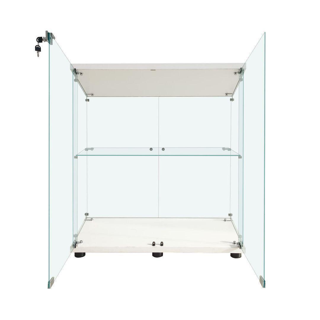 ガラスケース 2段両扉 コレクション フィギュア 棚 ショーケース 白 1997