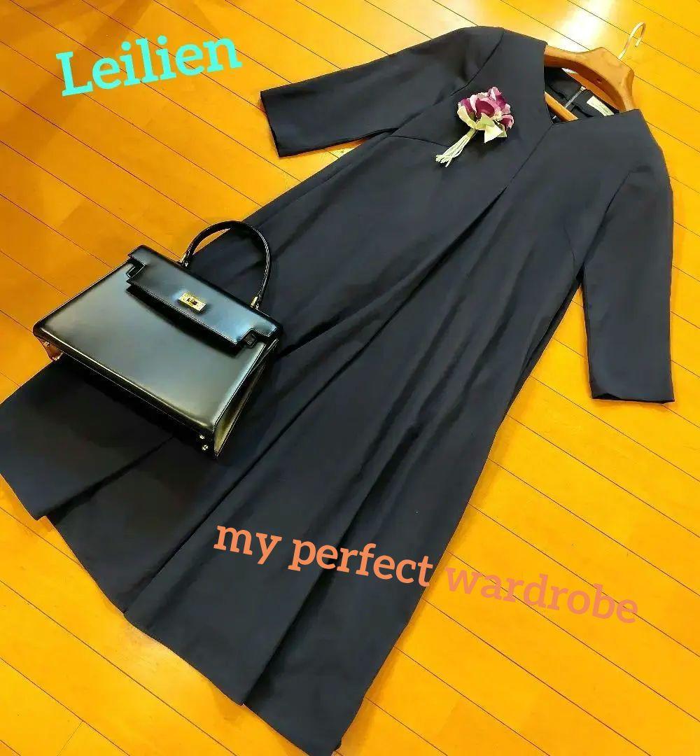 真*君様 レリアン 近年モデルネイビー Vネック Aライン ワンピース 七分袖9