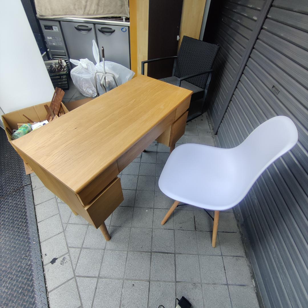 大阪市内配送無料 UNICO SOLK(ソルク) デスク IKEA チェアセット