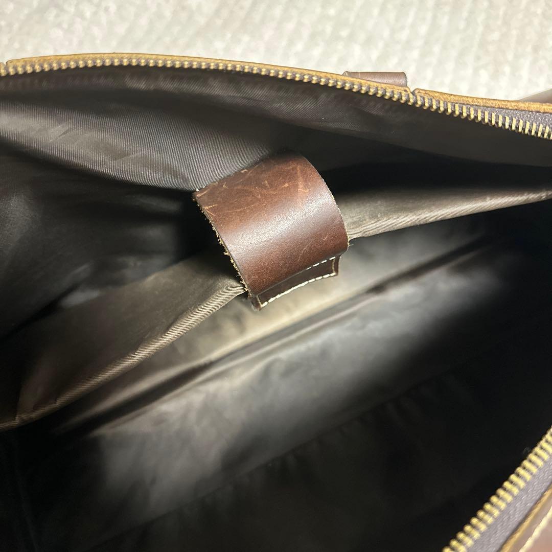 本革ダークブラウン レザー ボストンバッグ