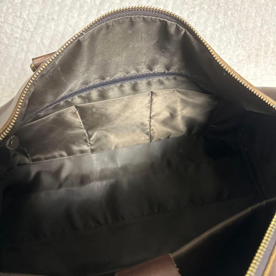本革ダークブラウン レザー ボストンバッグ