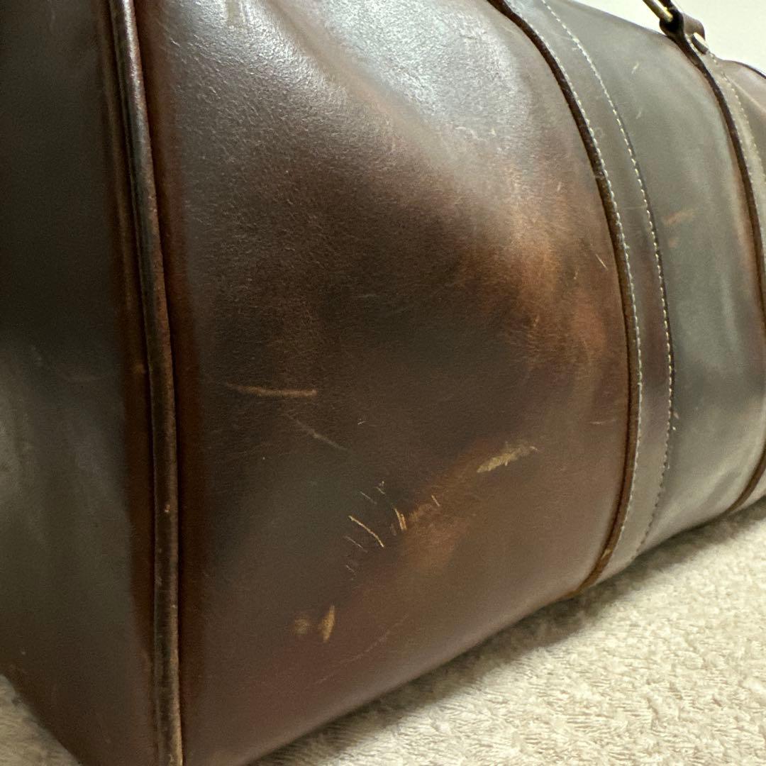 本革ダークブラウン レザー ボストンバッグ