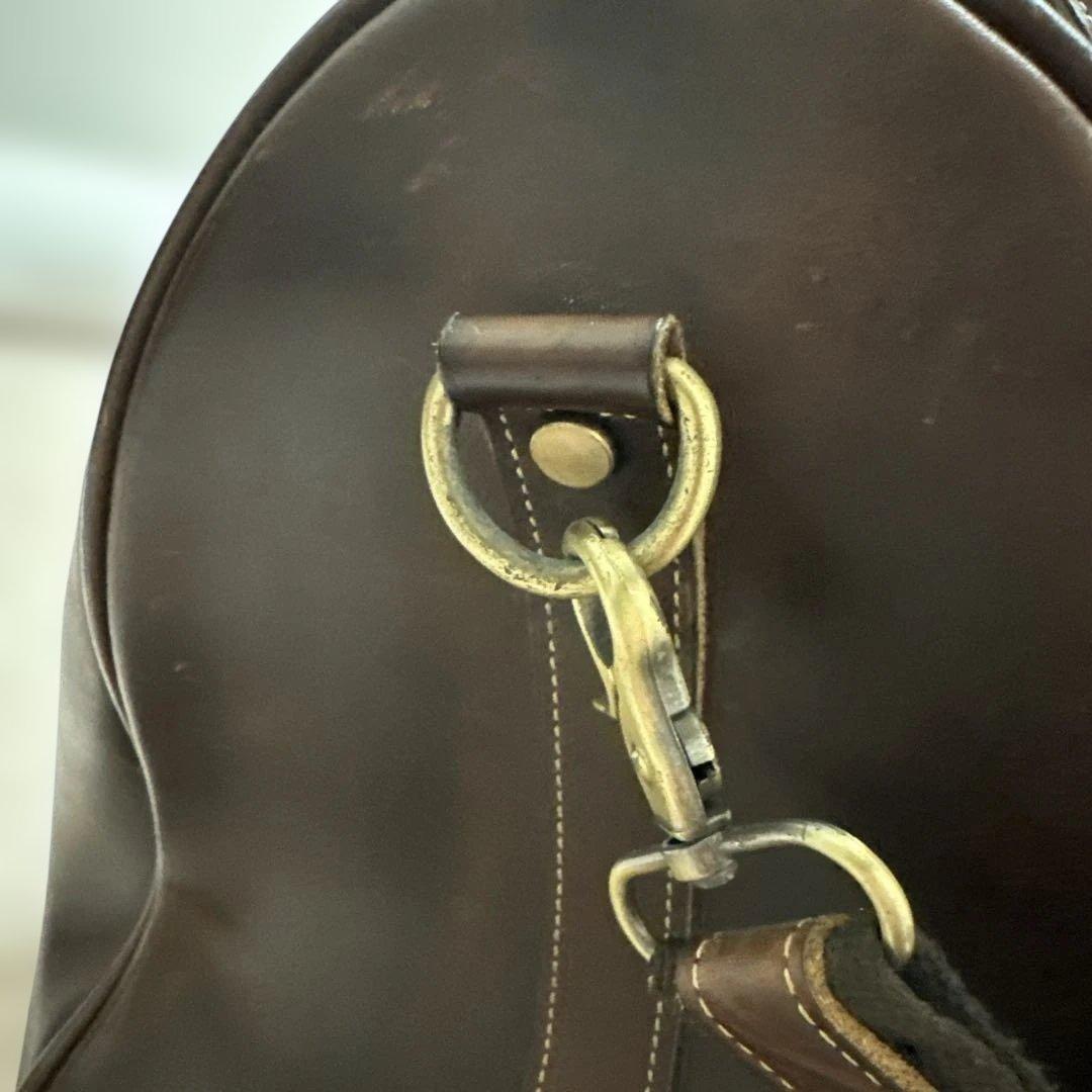 本革ダークブラウン レザー ボストンバッグ