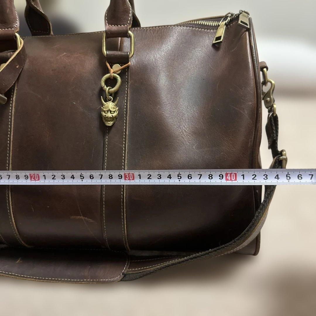 本革ダークブラウン レザー ボストンバッグ