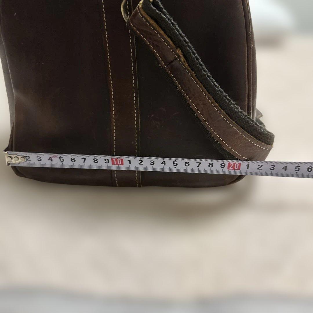 本革ダークブラウン レザー ボストンバッグ