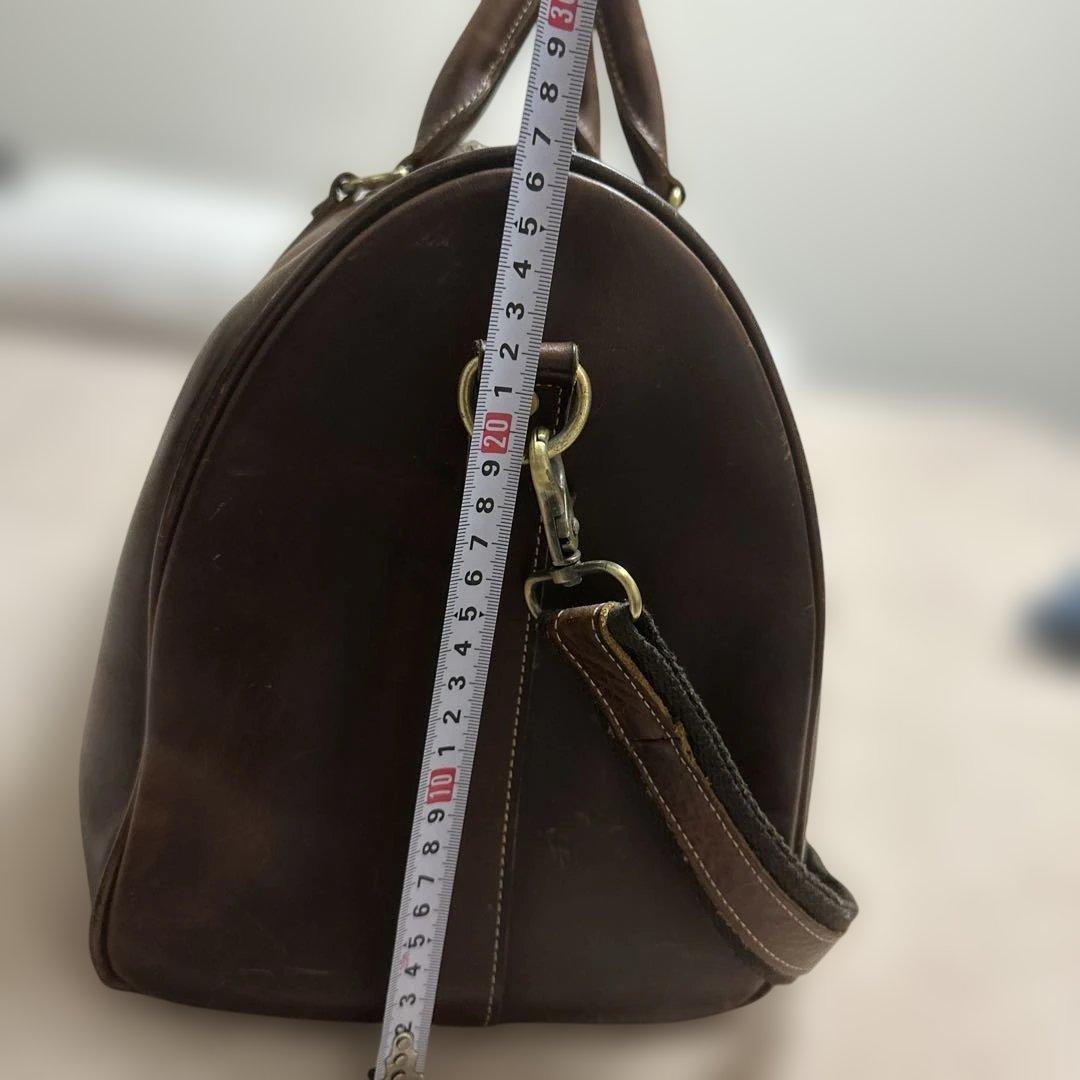 本革ダークブラウン レザー ボストンバッグ