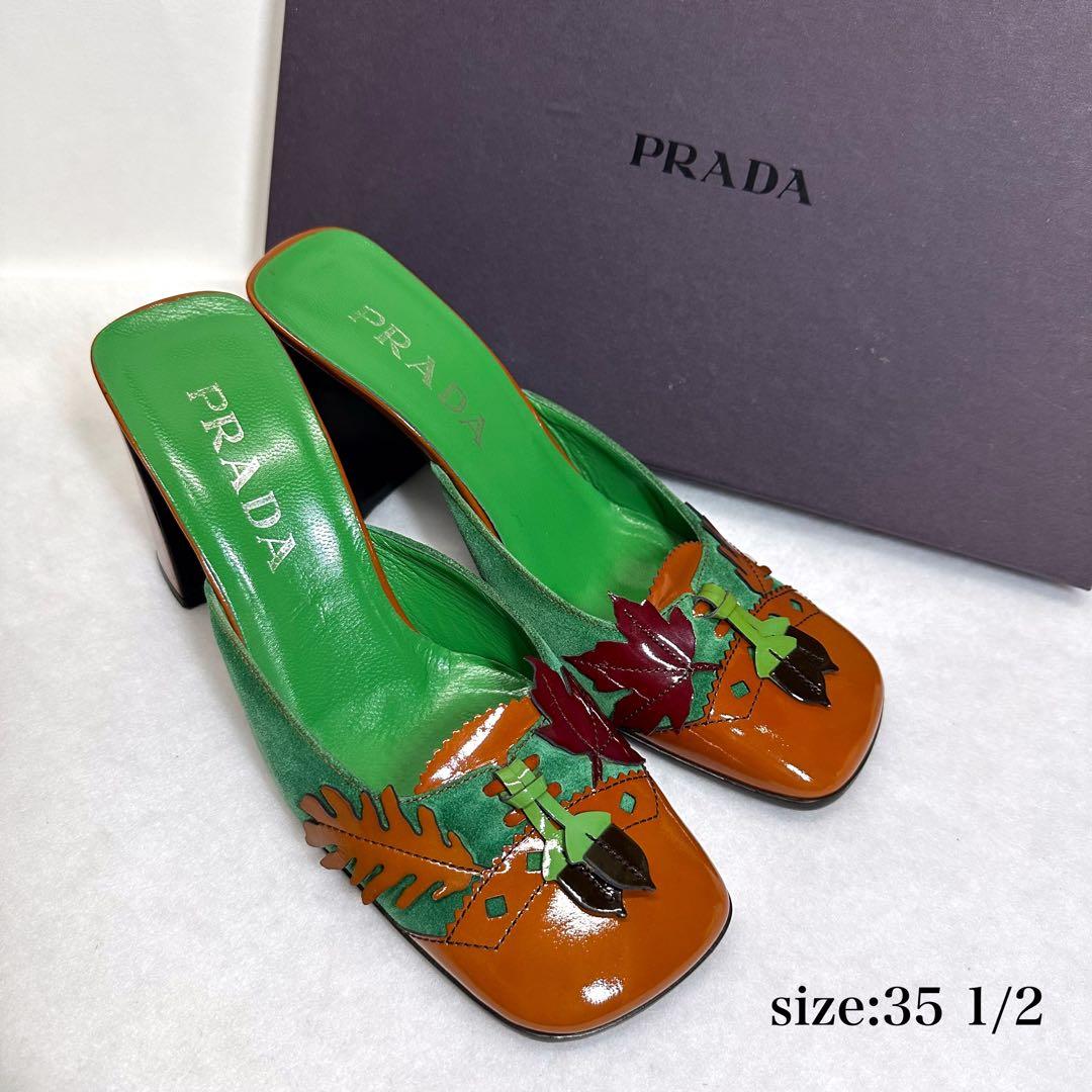 レア！ PRADA ヴィンテージ F/W 1999 秋色 リーフ ミュール