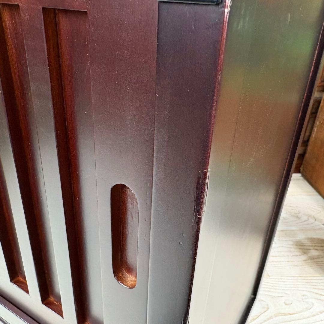 訳あり品！【118】民芸家具木製桐材無垢引き戸チェストタンス木製収納家具和室和風