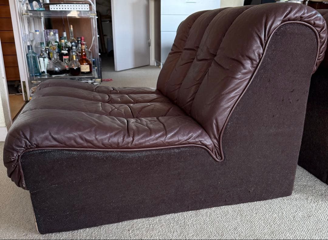 モビリア　ヴィンテージ　1人掛けソファ　椅子　スネークソファー風　desede