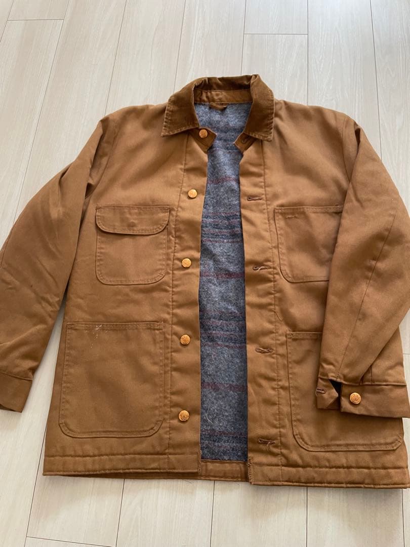 Wrangler ラングラー カバーオール ブランケット 襟コーデュロイ 茶