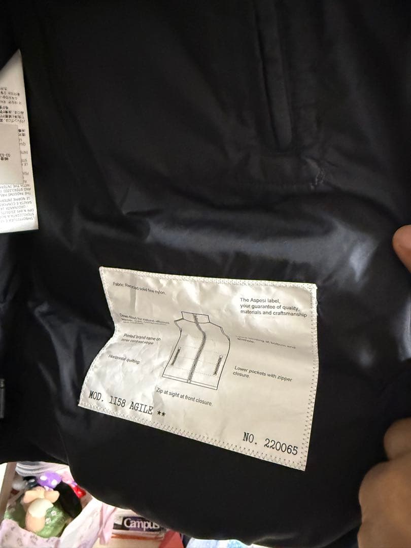 ASPESI x BEAMS F / 別注 AGILE ダウンベスト