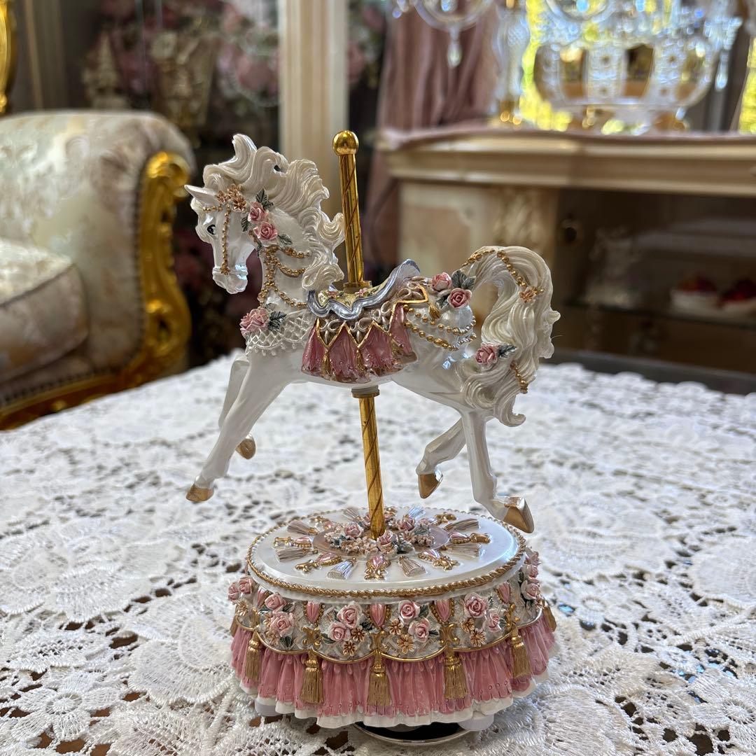 白馬のオルゴール ロココ調 ラスト1点