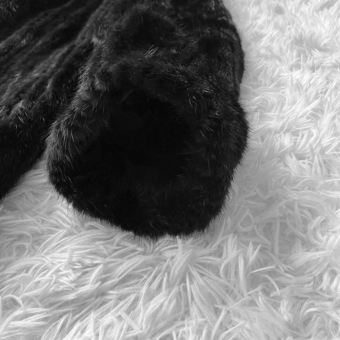 【美品】サガミンク ダークブラウン系 ファーコート リアルファー 本毛皮 銀サガ