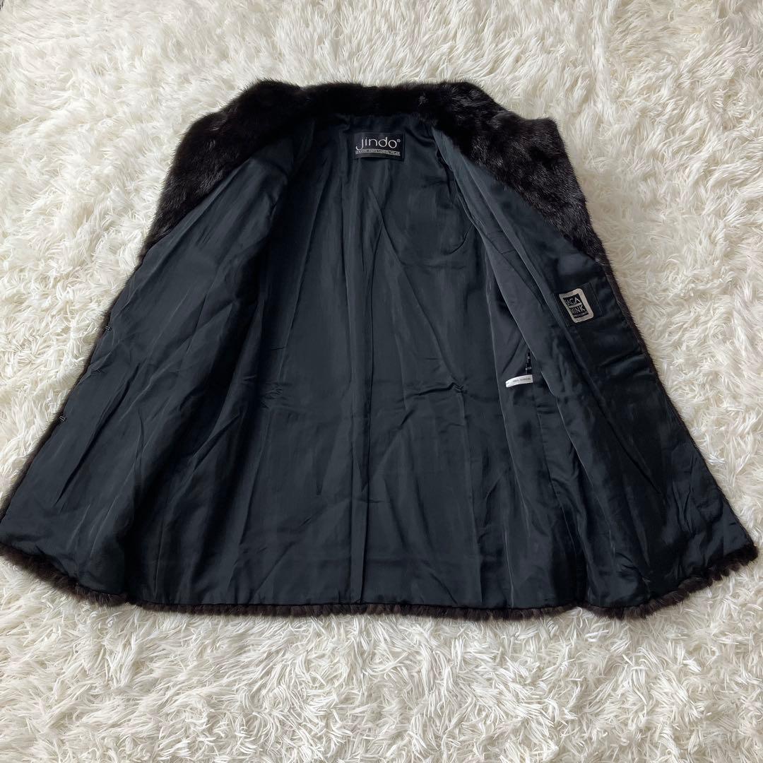 【美品】サガミンク ダークブラウン系 ファーコート リアルファー 本毛皮 銀サガ