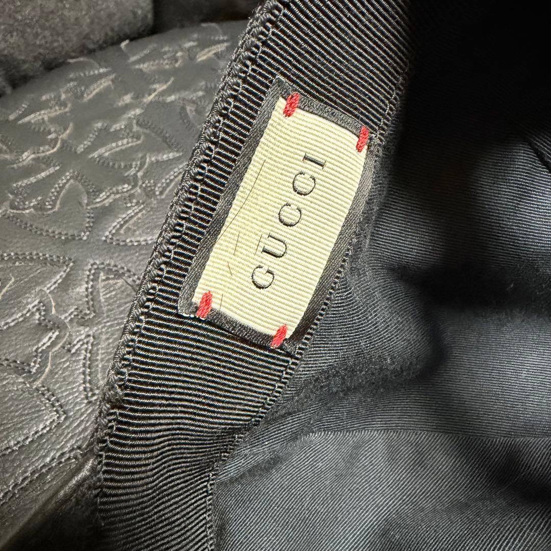 Gucci ブラック GGパターン キャップ