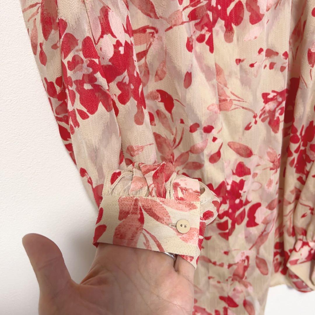 23SS エストネーション フラワープリントブラウス フリーサイズ