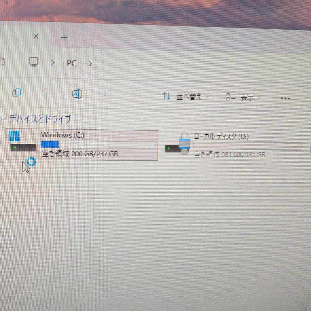 デスクトップPC　256GBSSD＋1TB HDD　RAM 8GB