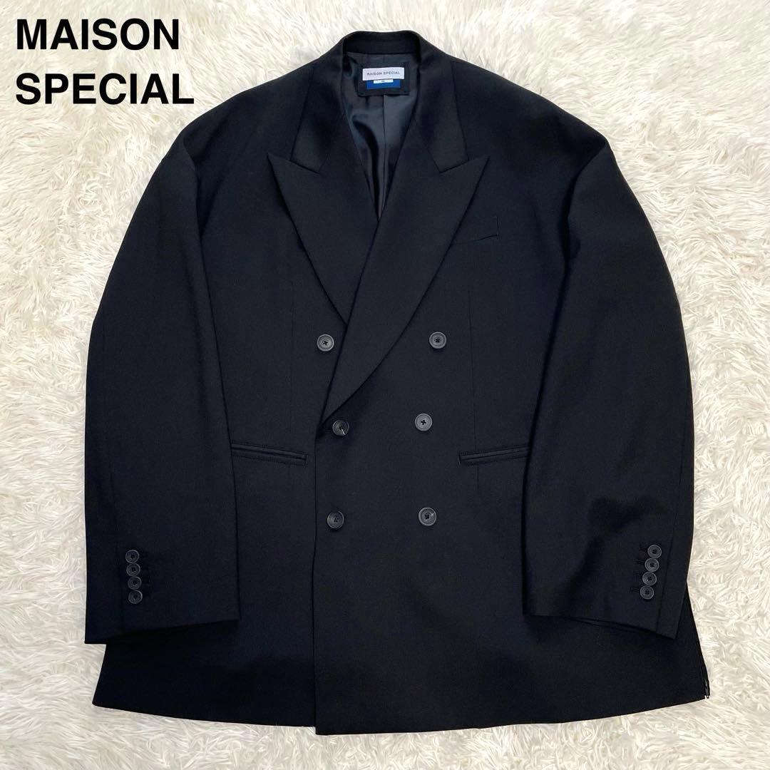 【美品】メゾンスペシャル プライムオーバー ダブルテーラードジャケット ブラック