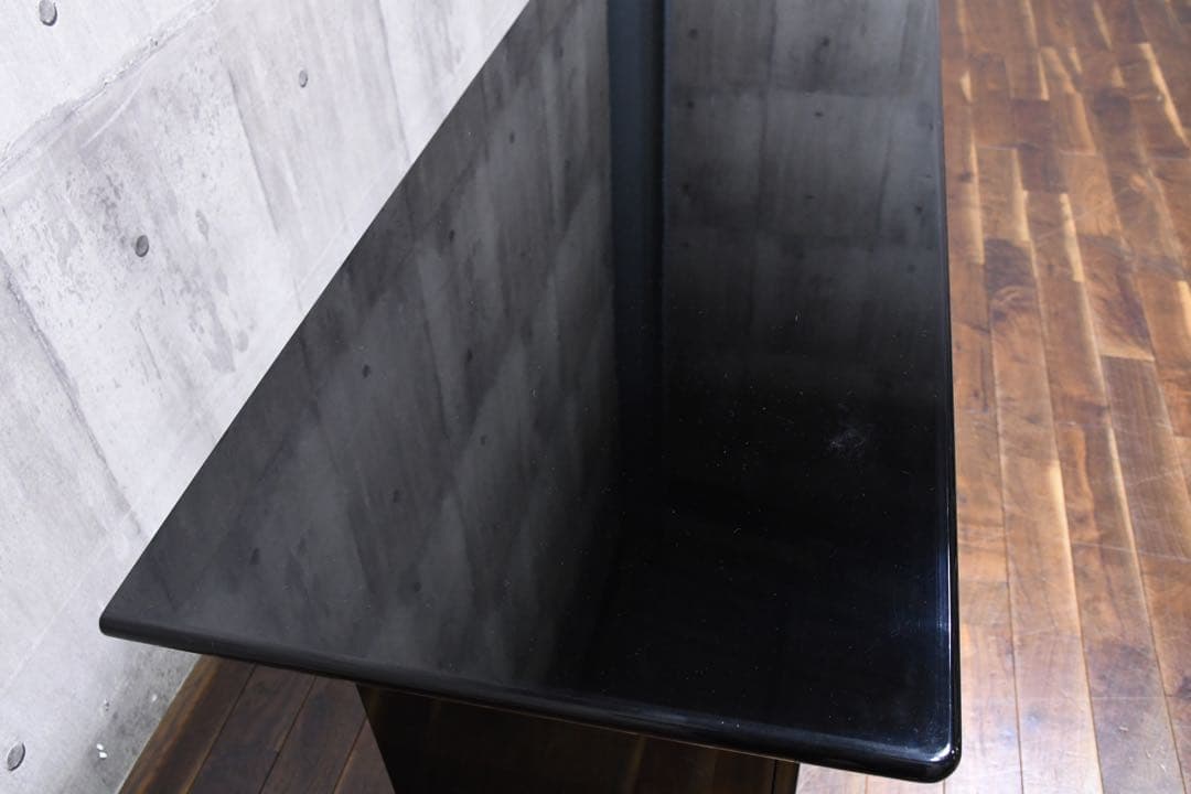 DLK141 駿河家具 サイドボード リビングボード 鏡面ブラック 照明付き