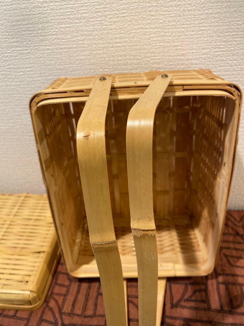 白竹　ピクニックバスケット　竹かご