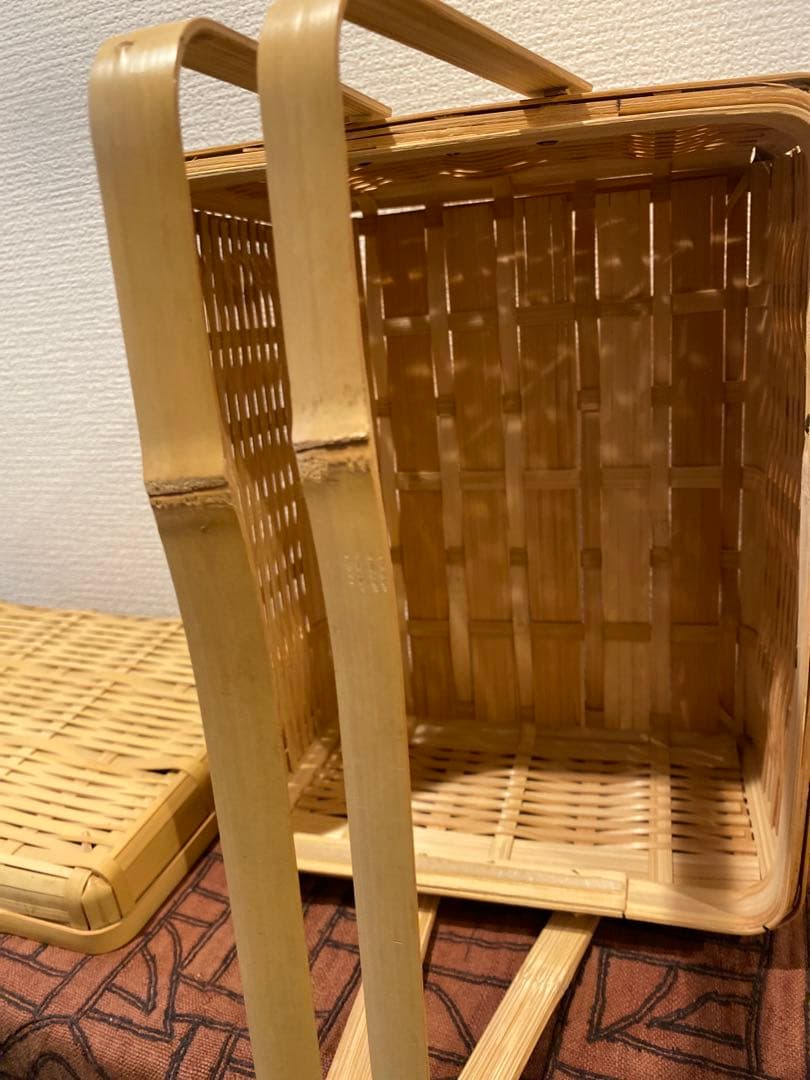 白竹　ピクニックバスケット　竹かご