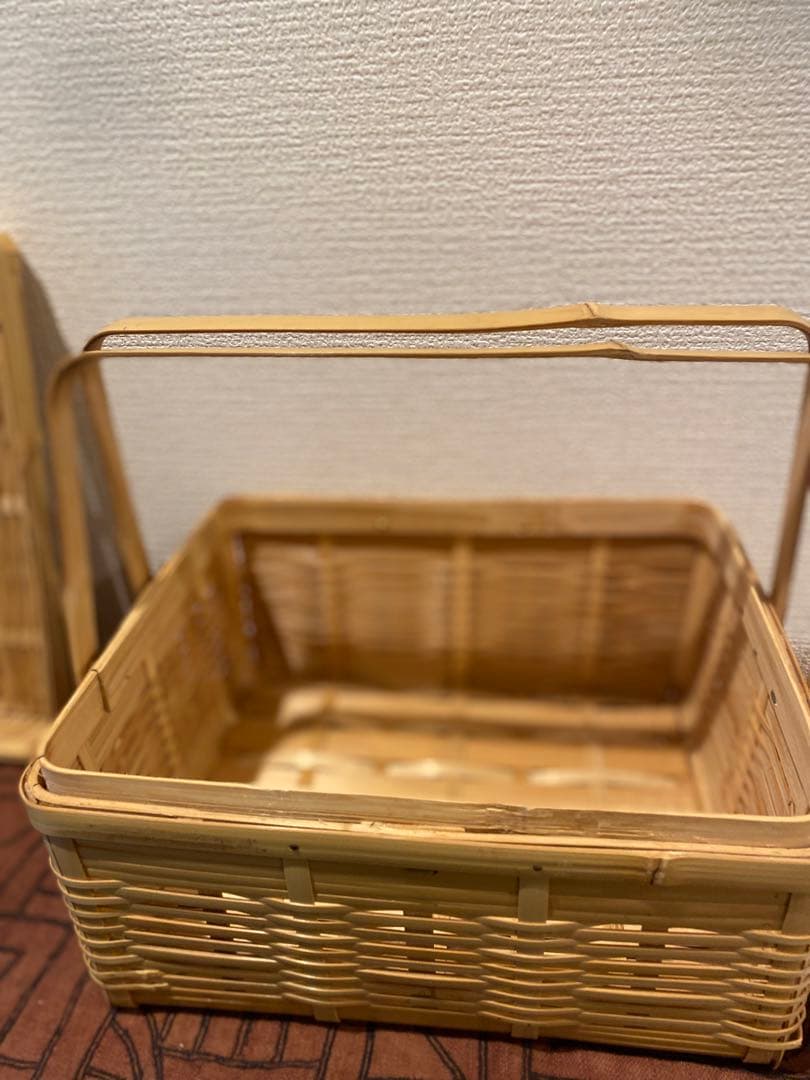白竹　ピクニックバスケット　竹かご