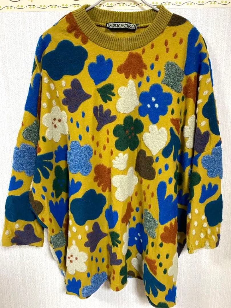 専用【美品】エムアンドキョウコのイエローフラワーチュニック