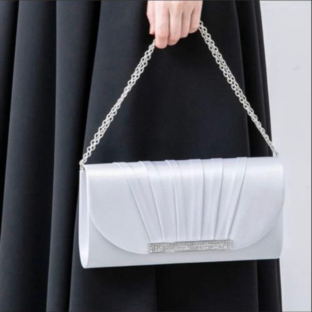 東京ソワール　パーティーバッグ シルバー系