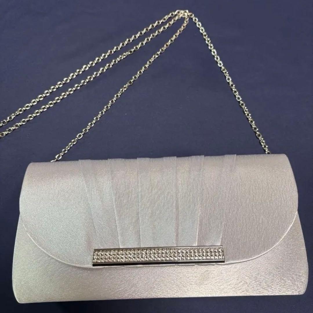 東京ソワール　パーティーバッグ シルバー系