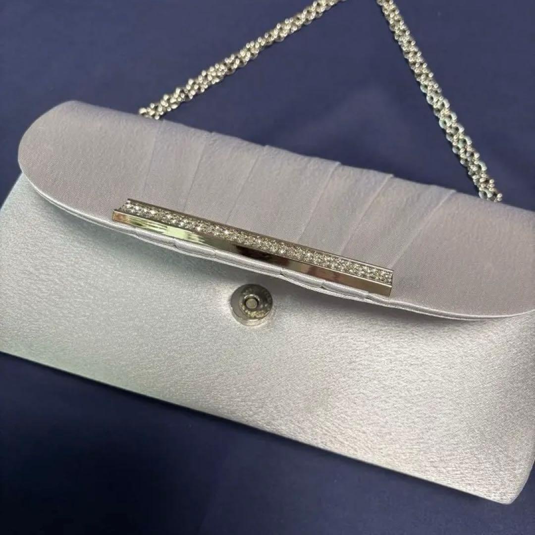 東京ソワール　パーティーバッグ シルバー系