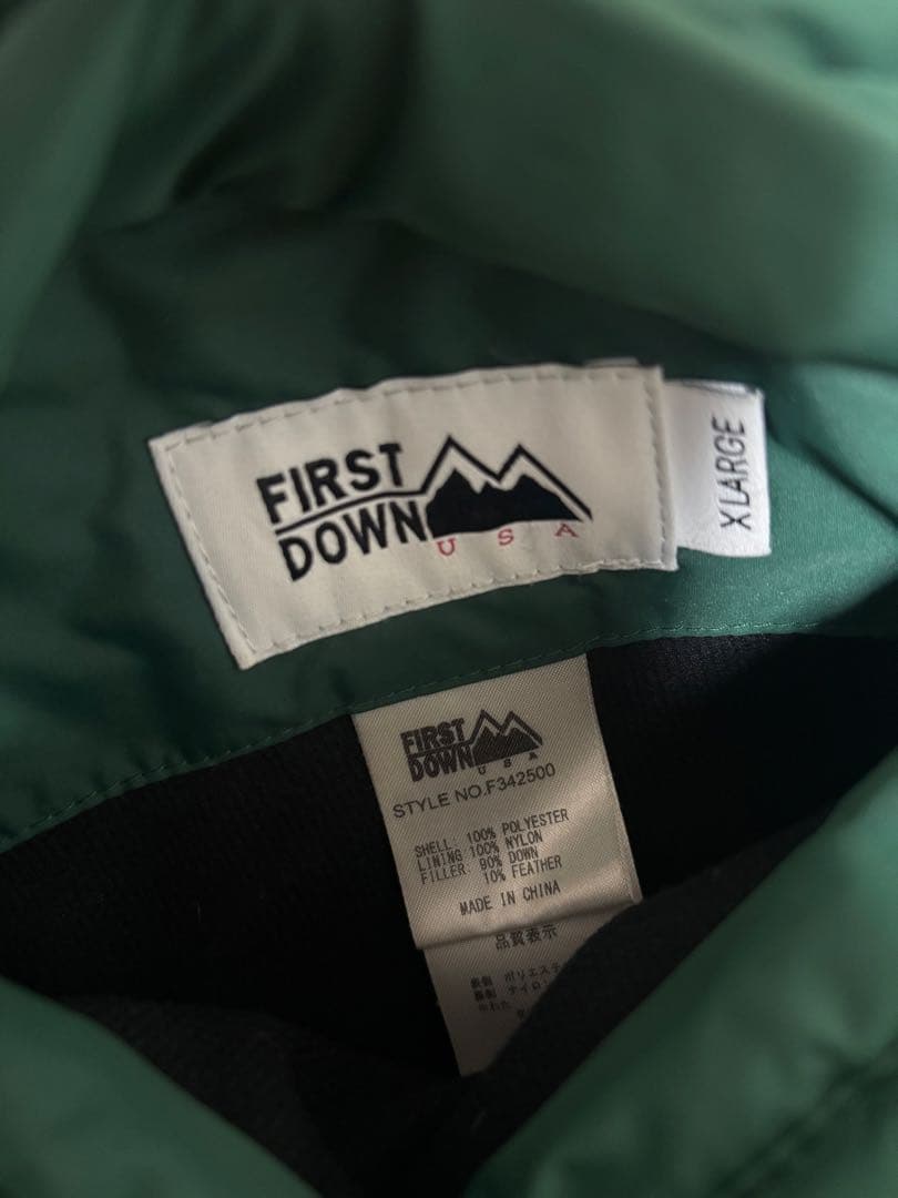 y*a様 【美品】FIRST DOWN ダウンジャケット グリーン/ブラック