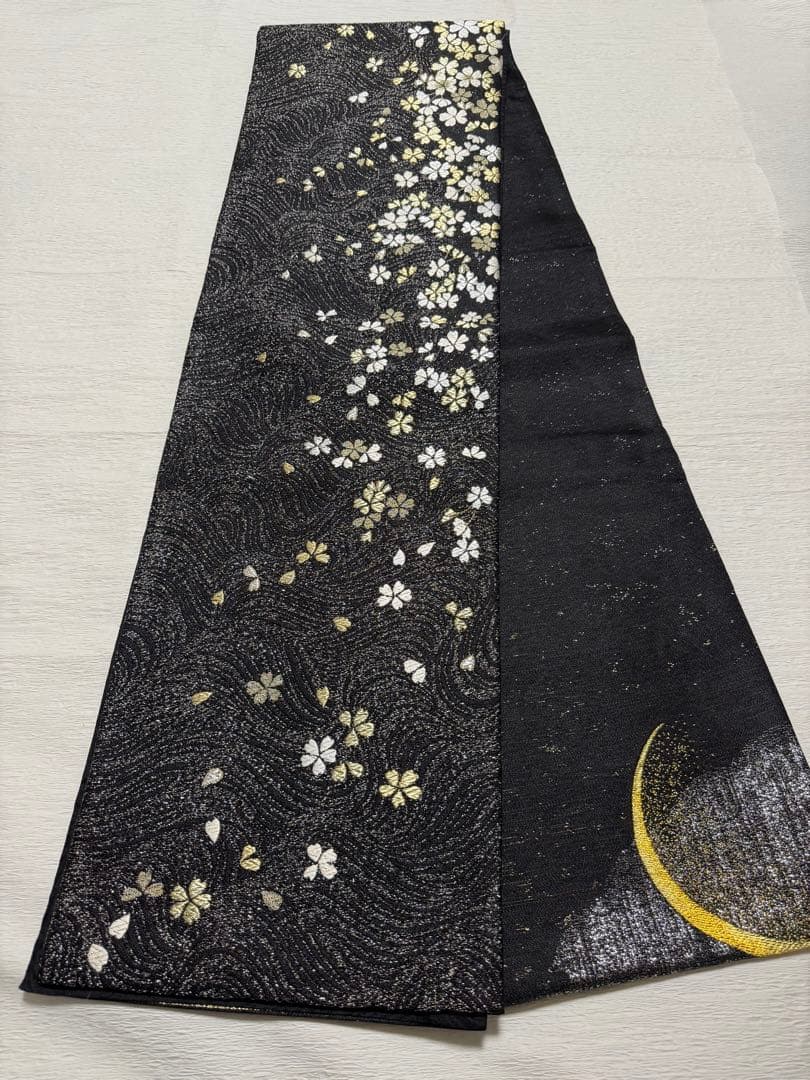 m-24 誉田屋源兵衛 誉文彫金 桜 螺鈿 袋帯 正絹 未使用極美品