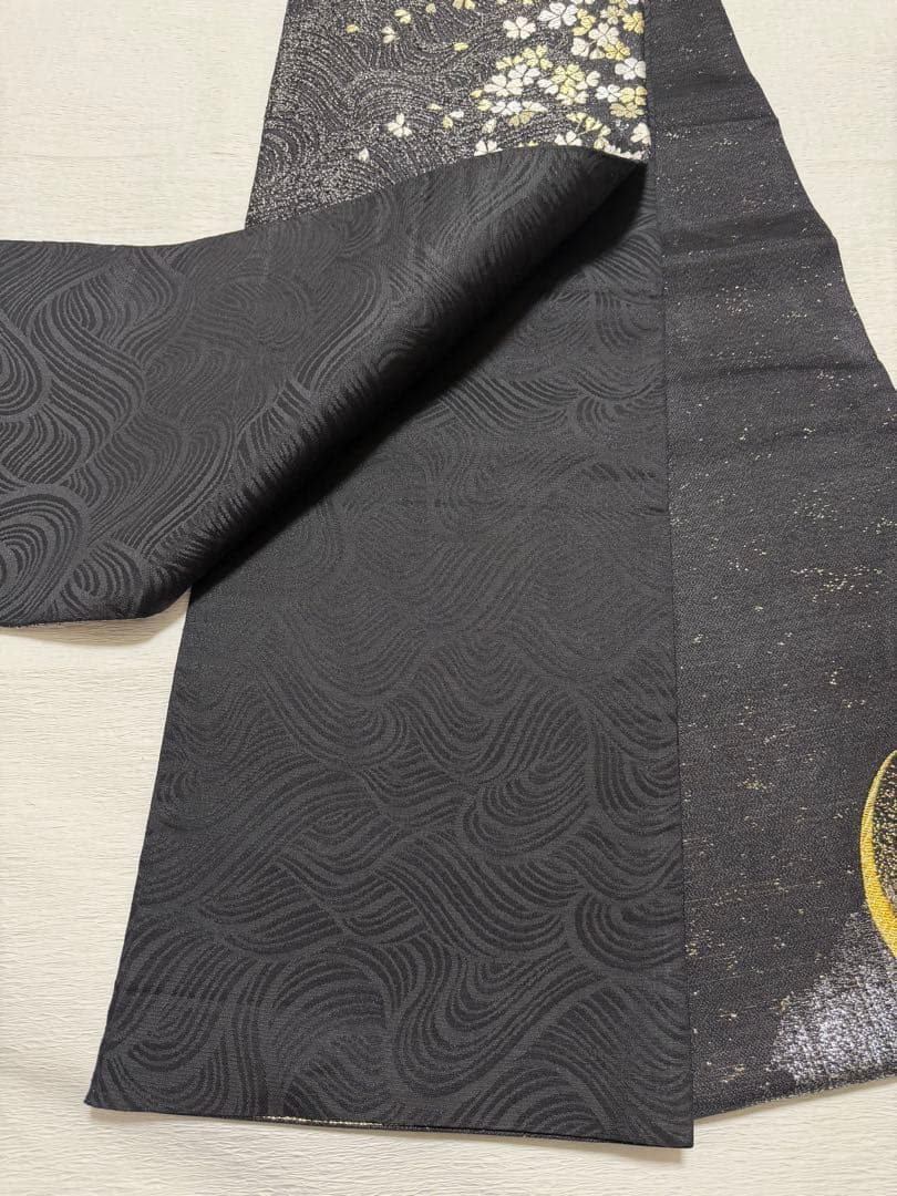 m-24 誉田屋源兵衛 誉文彫金 桜 螺鈿 袋帯 正絹 未使用極美品