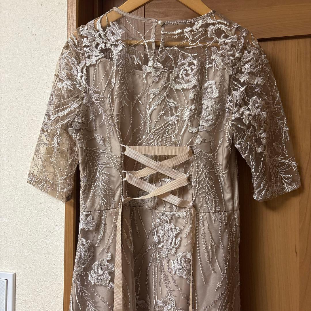 総レース バックリボン パーティードレス 同窓会 二次会 niana