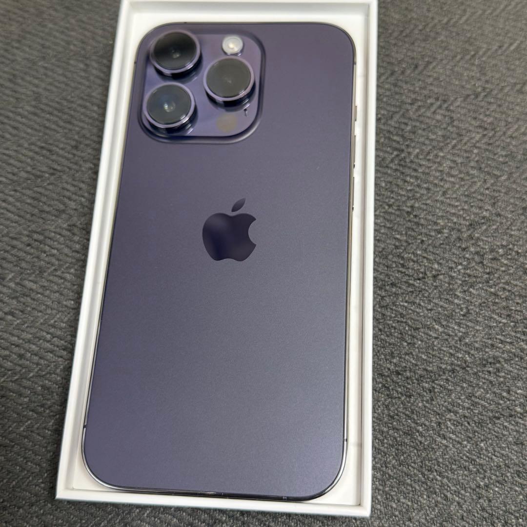 【美品、ケース付】iPhone 14 Pro パープル 128 SIMフリー