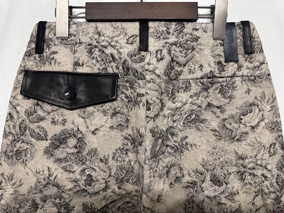 新品BACKLASHフラワー柄ジャガードパンツ/バックラッシュレザースラックス