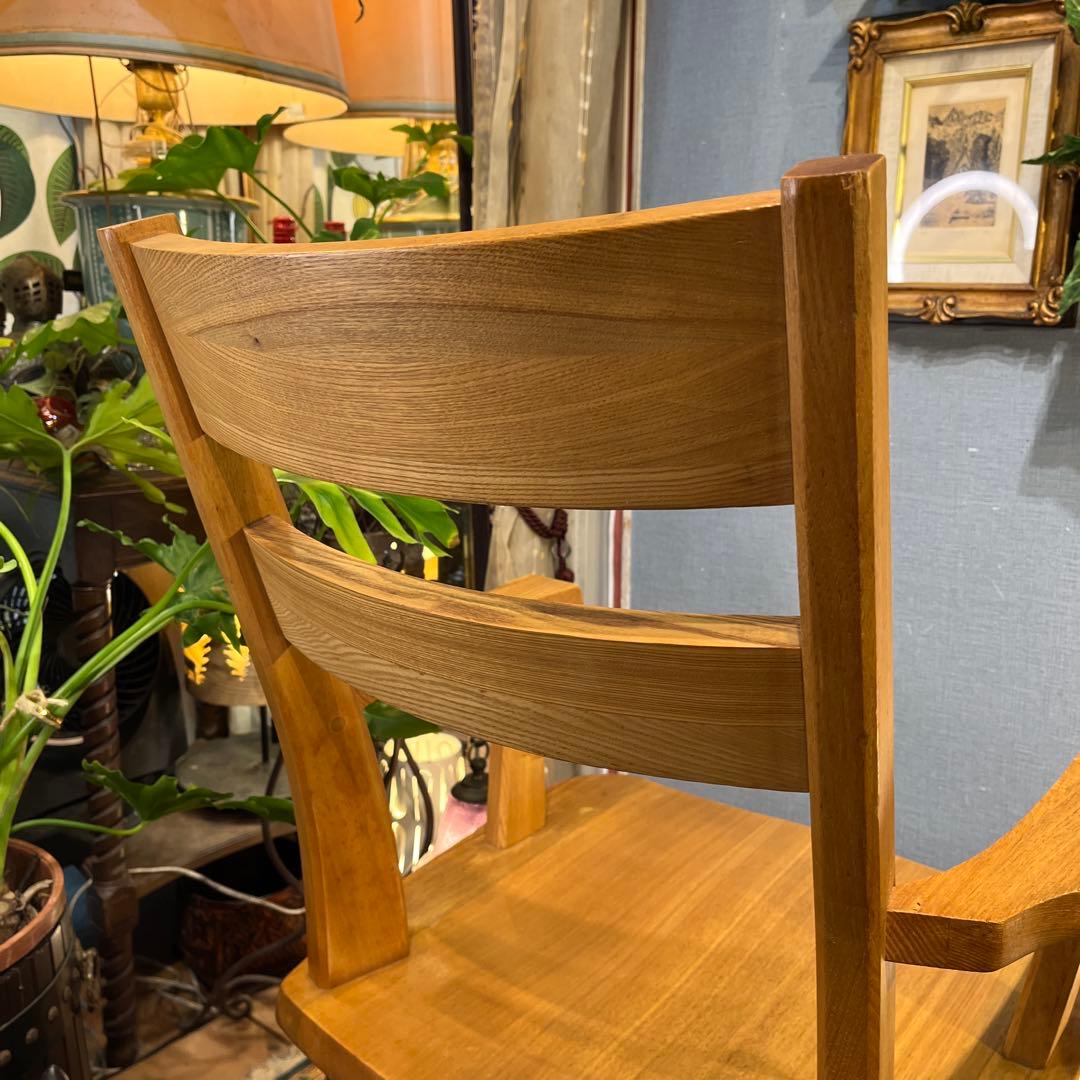 Sale L2 JPN タモ無垢 ３６０度回転　ラウンド チェア