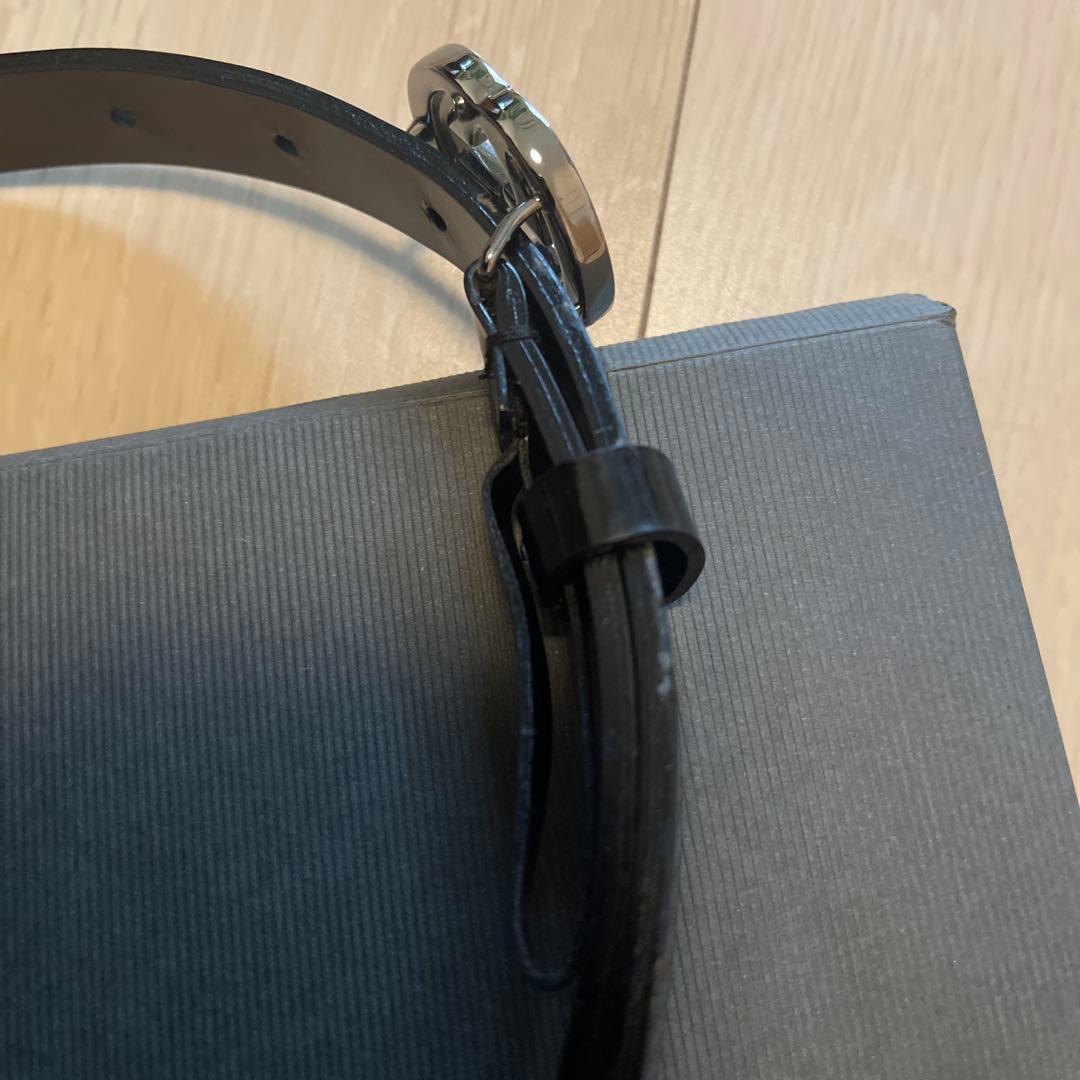 グッチ ベルト GGバックル シルバー 黒 エナメル