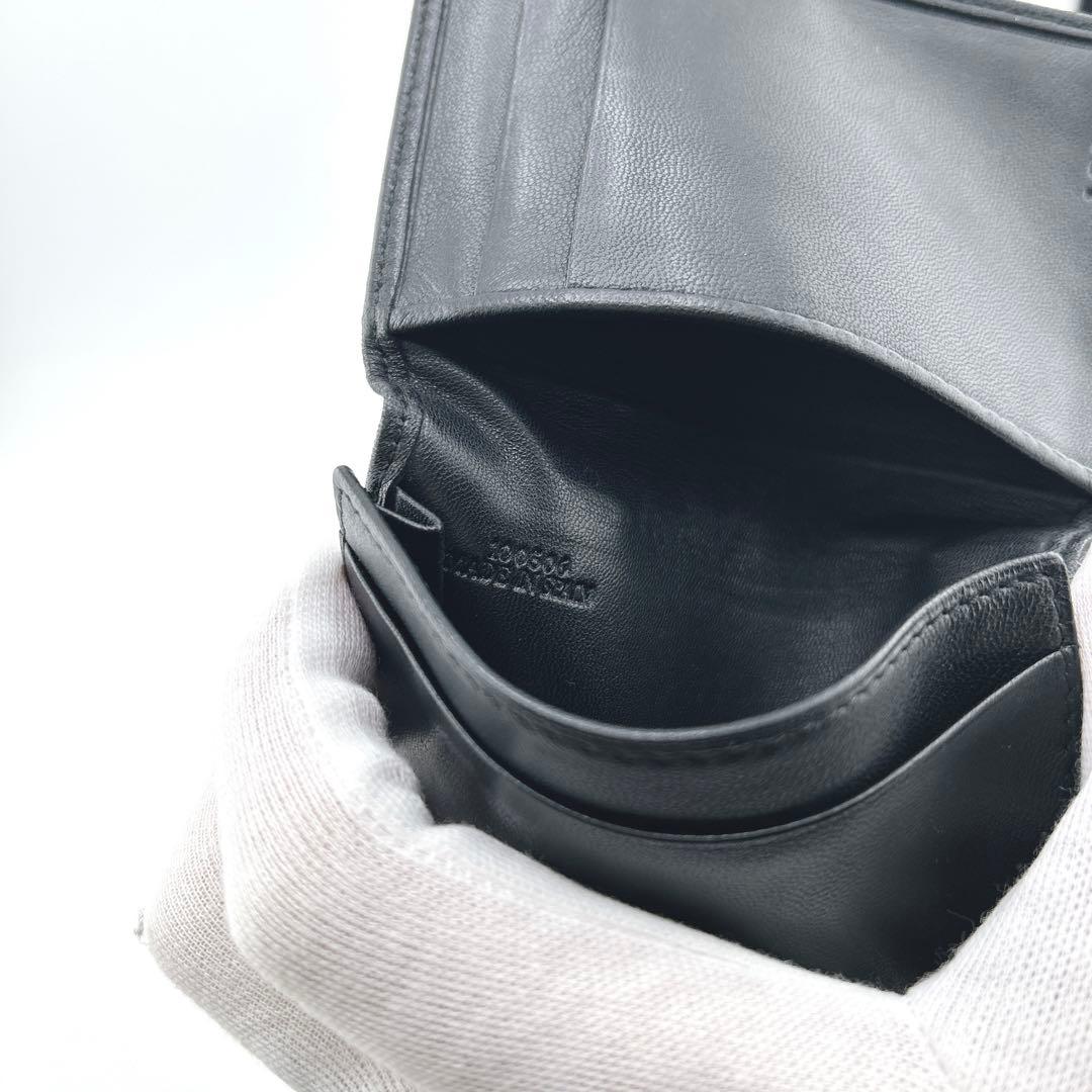 極美品✨　ロエベ　名刺入れ　カードケース　アナグラム　本革　レザー　ビジネス　黒