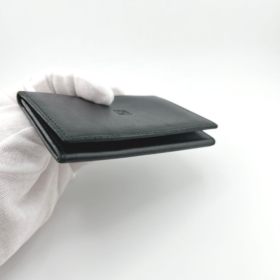極美品✨　ロエベ　名刺入れ　カードケース　アナグラム　本革　レザー　ビジネス　黒