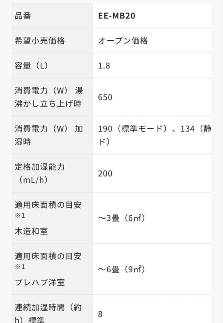 【即日発送】【新品未開封】象印マホービン EE-MB20-WA スチーム式加湿器