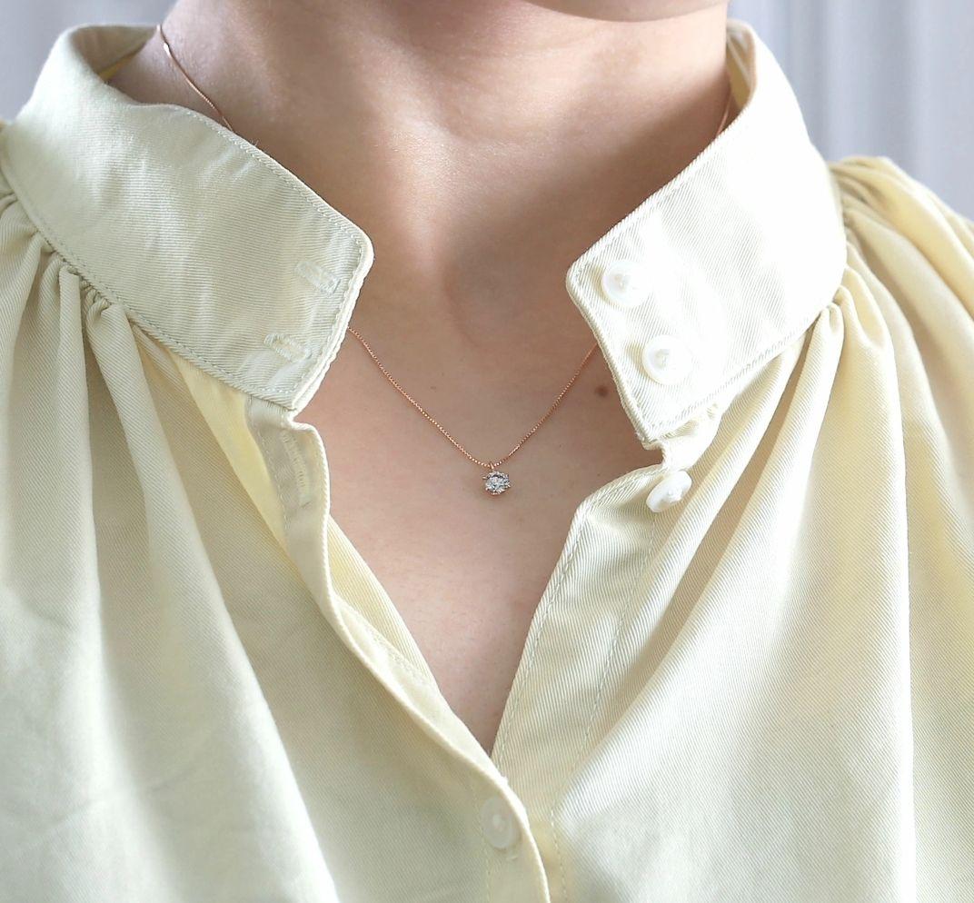 新品　 京セラジュエリー K18 ダイヤモンド ネックレス 0.3ct