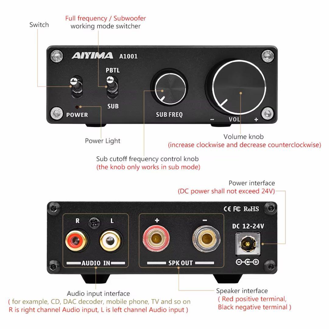 AIYIMA A100 100w デジタルハイパワーオーディオサウンドアンプ