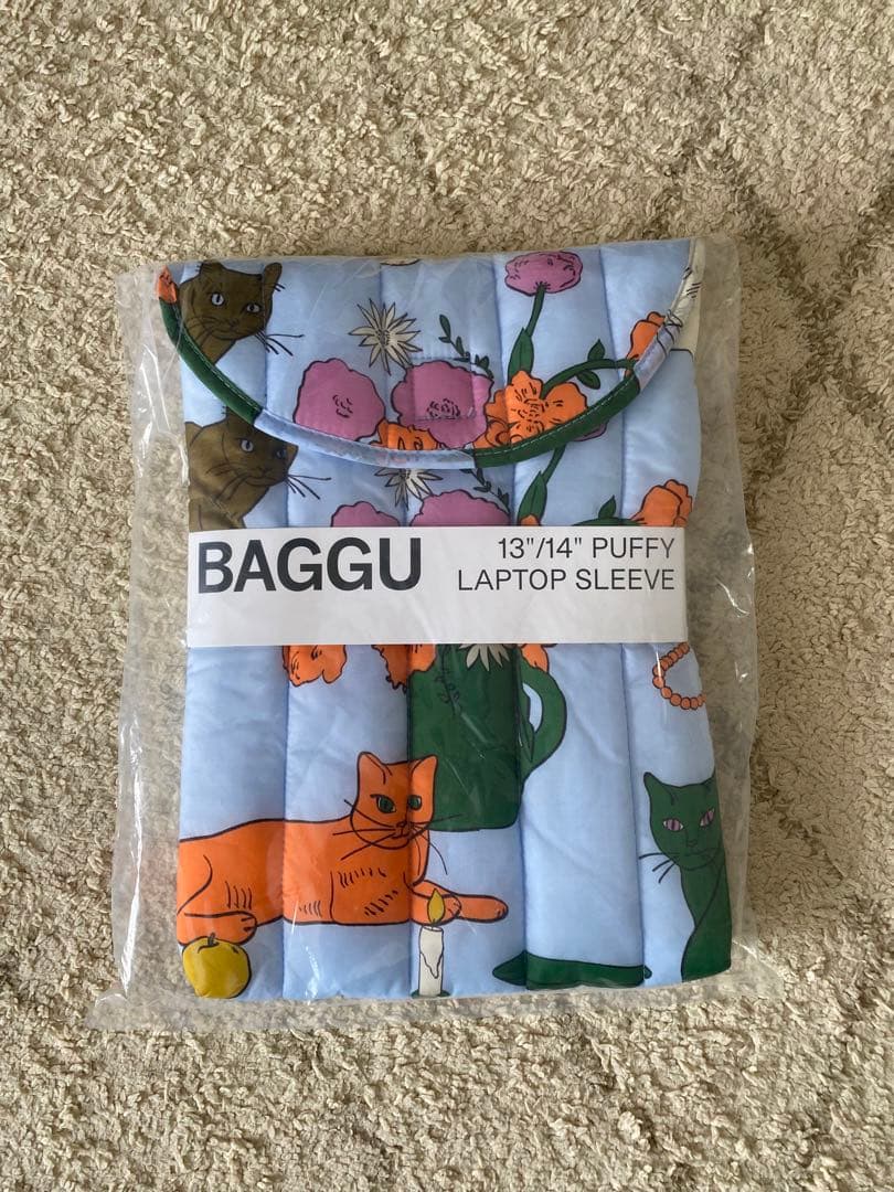 【新品未使用】BAGGU PCケース　13/14 キャット&フラワー